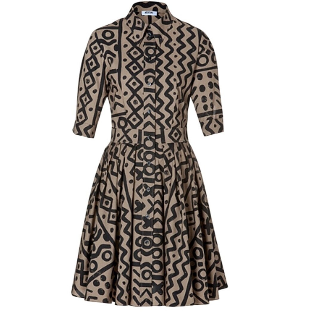 Moschino Cheap and Chic Midi Dress Cotton Abstract‎ Print Shirt Size 6